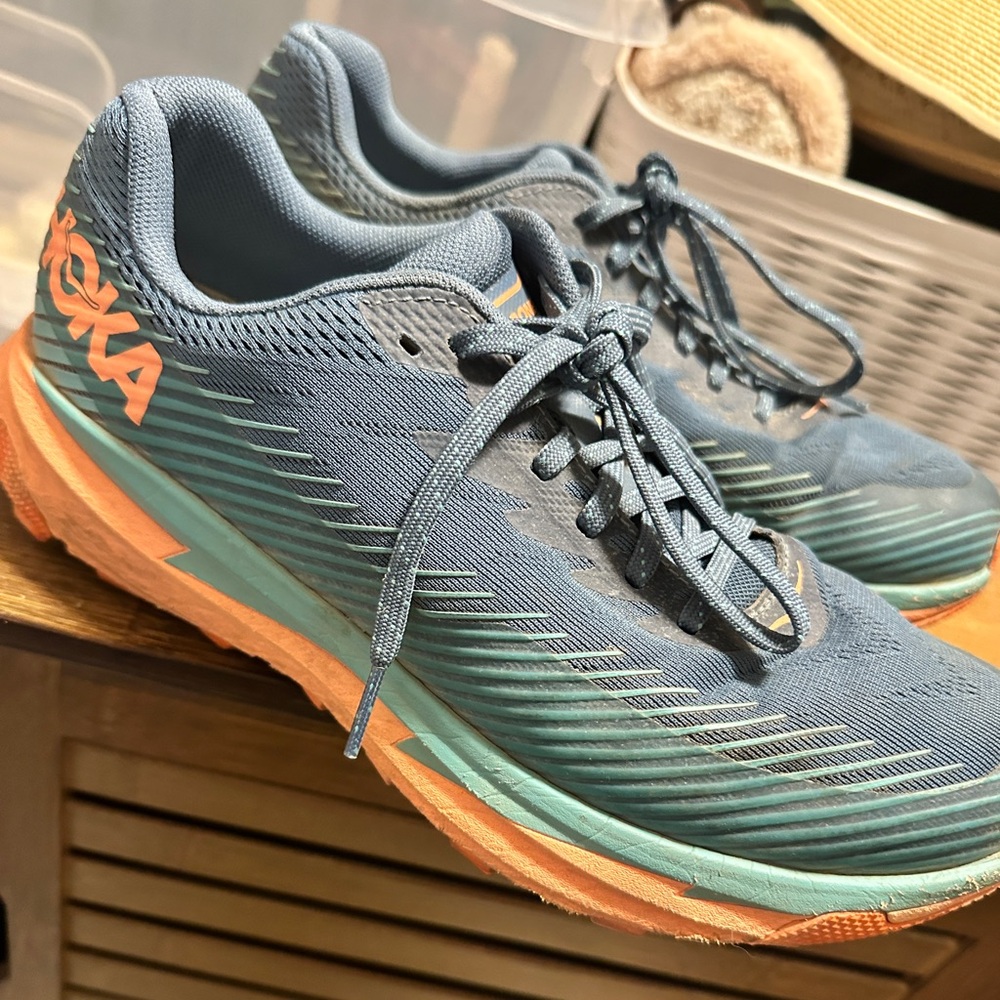 Hoka blue and orange hiking Shoes 8.5